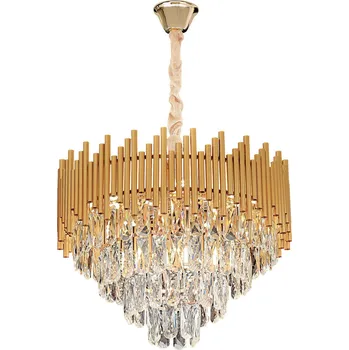 Toolight Závěsné osvětlení Vintage Crystal C11 G062-CP 50CM zlaté