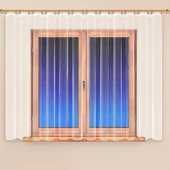 Záclona Bukle bez olůvka obšití okrajů a tunýlek 6 cm 290