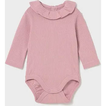 Kojenecký body Body s dlouhým rukávem a volánkem růžové NEWBORN Mayoral velikost: 4-6 měsíců