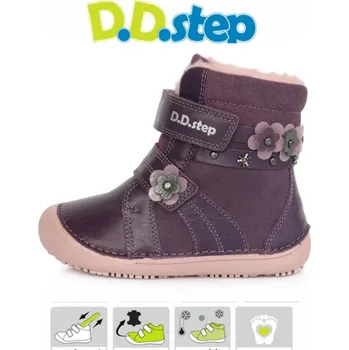 Dívčí zimní obuv Zimní obuv DDstep barefoot W063-580 AM Violet dívčí Velikost: 28