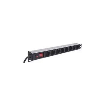 Rozvaděč Intellinet 19" 1U Rackmount 8-Way Power Strip - German Type, rozvodný panel, 8x DE zásuvka, 3m kabel
