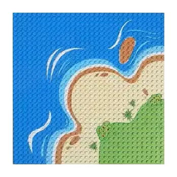 Stavebnice Základní univerzální desky s designem 25,5 x 25,5 cm (32 x 32 nopů) , Design: moře MK-323216