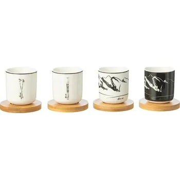 Sada šálků a podšálků J-Line 100 ml 4-pack 49241 vícebarevná MLC