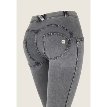 Dámské oblečení Freddy kalhoty WR.UP&nbsp;® v džínově šedé, tmavý šev, normální pas, superskinny střih, denim žerzej Možnosti velikostí: XL