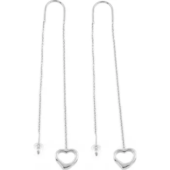 Náušnice BRUNOshop.cz Provlékací řetízkové náušnice SRDCE