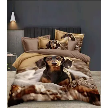 Povlečení Novinka 2026 – Roztomilé 3D povlečení 140x200/70x90 cm – Jezevčík Pajda + povlak na polštářek ZDARMA