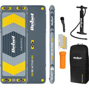 Paddleboard Rebel RBA-4517 Nafukovací vodní plošina s příslušenstvím, 250 x 89 x 15 cm, 154 kg, šedá