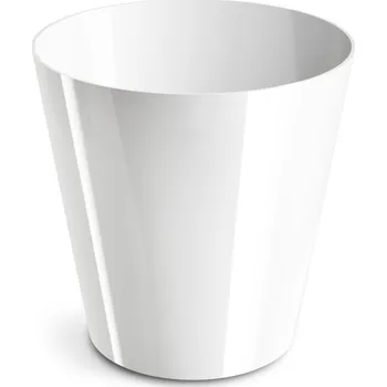 Květináč Plastový květináč Simple bílý, 8,5 x 9 cm