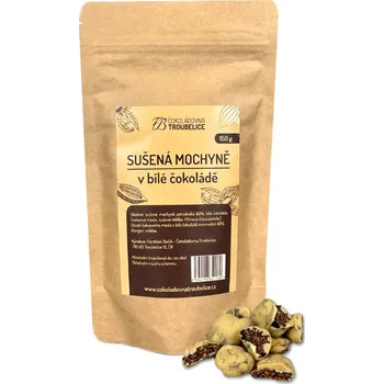 Čokoládovna Troubelice Sušená mochyně v bílé čokoládě Hmotnost: 150 g