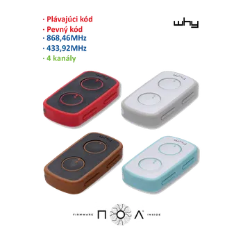 Vysílač Why Evo2 NOA 868 a 433MHz, autoprogramovatelný Vulkán červená