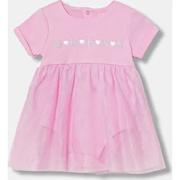 Dámská móda Dětské bavlněné šaty Guess S6RG02.KA6W4.PPY2 růžová 30X, vel. 62-68