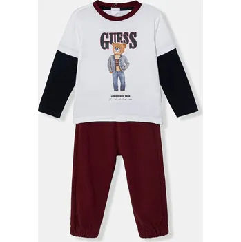 Kojenecká souprava Dětská bavlněná souprava Guess 2-pack I6RG10.K8HM4.PPY2 burgundské 83X, vel. 77-88