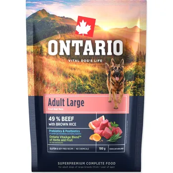 Krmivo pro psa Vzorek Ontario Adult Large Beef & Brown Rice 0,1kg