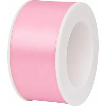 Stuha Stuha saténová světle růžová 40mm x 3m (9,-Kč/m) (Jednobarevná saténová stuha, barva světle růžová, oboustranný satén)