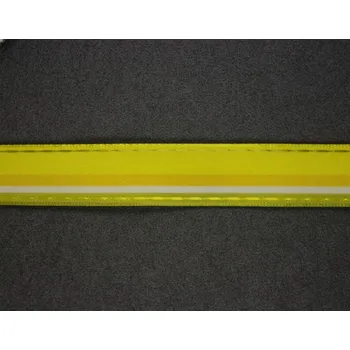 Stuha Plátnová stuha se vzorem, monofilem a drátem, 25mm, žlutá