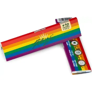 PURIZE papírky King Size Slim, 42 ks v balení, nebělené, duhové (PURIZE King Size Slim Rainbow - ultra tenké nebělené papírky 44 × 108 mm, 42 listů, čistá chuť a stylový design.)