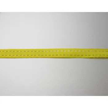 Stuha Plátnová stuha se vzorem a drátem, 25mm, žlutá