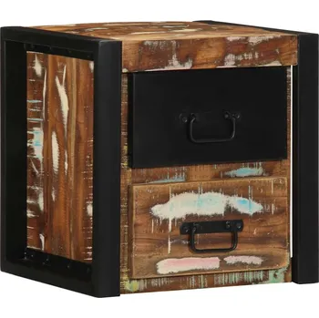 Noční stolek vidaXL Noční skříňka Multicolour 40x35x40 cm Masivní dřevo Reclaimed