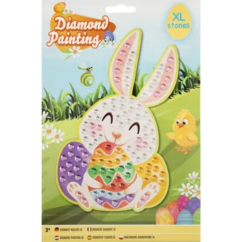 Dětské zboží Grafix Diamantový obrázek, XL kamínky - Velikonoční zajíček