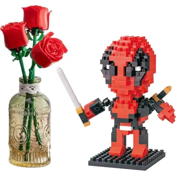 ostatní stavebnice Wise Hawk Valentýnský set - 3x Růže a Deadpool Barva růží:: Červená