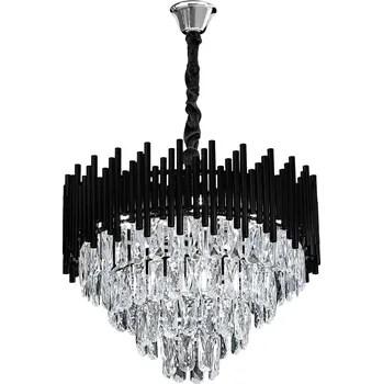 Toolight Závěsné osvětlení Vintage Crystal C5 G063-CP 50cm černé