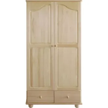 Šatní skříň Dřevěná šatní skříň D-MAX 13B borovice masiv - 90x190x57 CM (Šatní skříně z masivu)