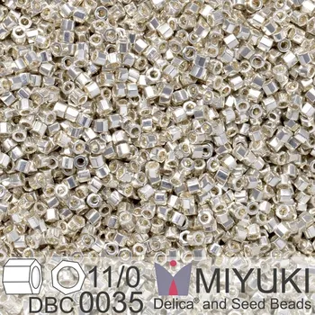 Korálek Korálky Miyuki Delica (fazetované) 11/0. Barva Galvanized Silver Cut DBC0035. Balení 3g.