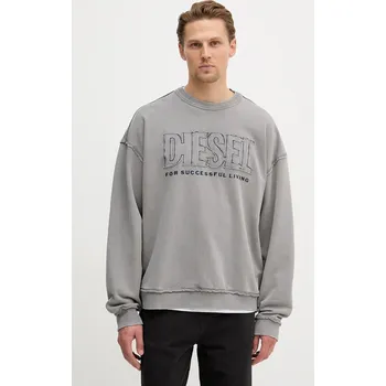 Pánská mikina Bavlněná mikina Diesel S-BOXT-RAW-V1 A20463.0KMAG šedá 09X, vel. L