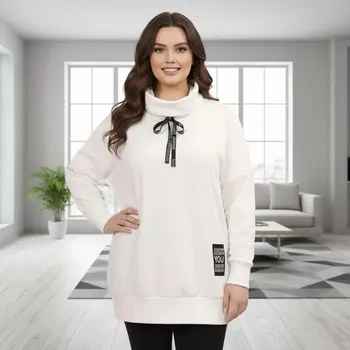 Dámská mikina Dámská bílá mikina microfleece uni velikost L,XL,XXL - O1406