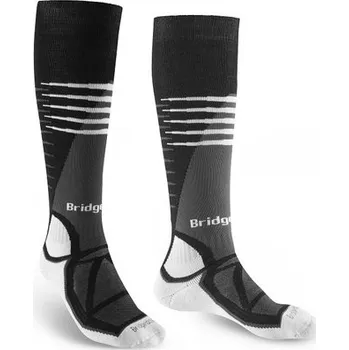 Pánské termo ponožky Bridgedale Men's Ski Midweight Merino Performance Over Calf black/white - XL (12+) / EU 48+ / 29+ cm