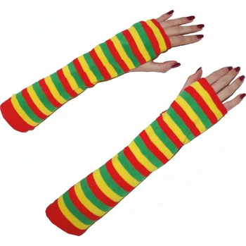 Karnevalový doplněk Rukavice návleky na ruce pruhované
