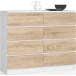 Komoda K120 8SZ bílá/sonoma