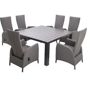 Zahradní nábytek Doppler PRATO PARIS šedé - luxusní zahradní souprava 6+1