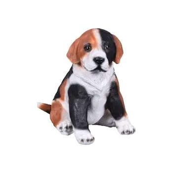 Pes Beagle sedící polyresinový 15x21x23cm