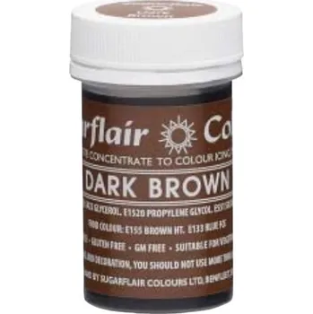 Potravinářské barvivo Sugarflair Gelová barva potravinářská Tmavě hnědá (Dark brown) 25g
