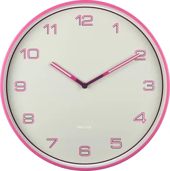 Hodiny Karlsson, Nástěnné hodiny Lined Numbers, růžové - Formadore