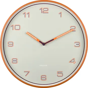 Hodiny Karlsson, Nástěnné hodiny Lined Numbers, oranžové - Formadore