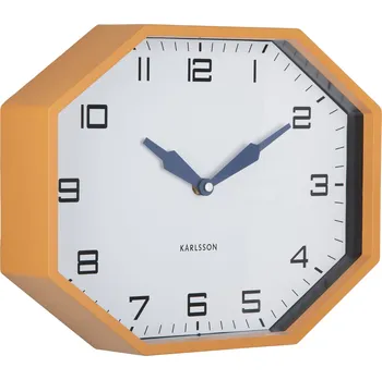 Hodiny Karlsson, Nástěnné hodiny Modern Factory osmihranné, medové - Formadore
