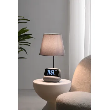 LED stolní lampička Immax SOFA s Qi bezdrátovým nabíjením, šedá