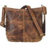GREENBURRY Kožená crossbody vintage kabelka Isabella 1655A-25 hnědá