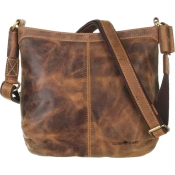 Kabelka GREENBURRY Kožená crossbody vintage kabelka Isabella 1655A-25 hnědá