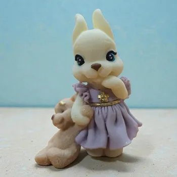 Jedlá dekorace na dort Figurka na dorty – 3D čokoládový zajíček 10 cm (ruční výroba)