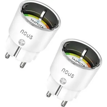 Elektroinstalační materiál NOUS A1T (2 kusy) smart plug, chytrá zásuvka DE/Schuko (bez kolíku), WiFi 16A, s měřením, kompatibilní s Tasmota
