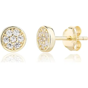Náušnice Bealio BEALIO 13803 Stříbrné náušnice KULATÉ zlacené 03-13803-3882