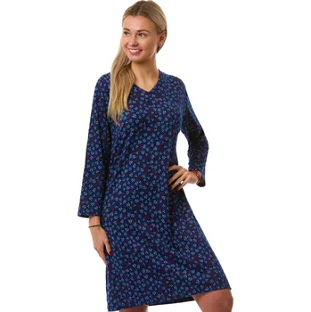 Dámská noční košile Dámská noční košilka, teplá 1C4129 modrá s