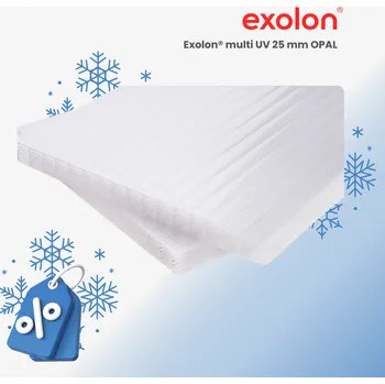 Průsvitná krytina exolon Komůrkový polykarbonát opál 685x2895 mm | Tloušťka 25 mm