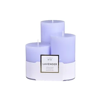 Svíčka Svíčka CLASSIC GLASS Lavender d6x7,5/10/12,5cm 3ks