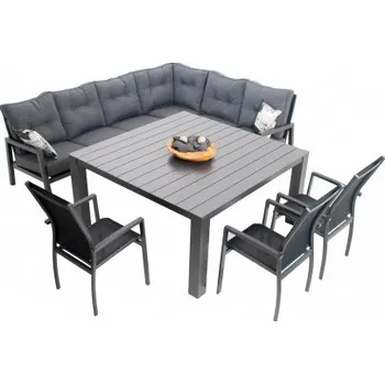 Zahradní nábytek Doppler PRATO EXPERT LOUNGE - zahradní hliníková souprava 3+1+1