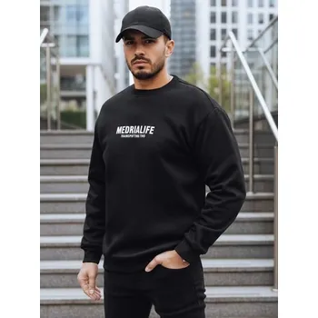 Pánská móda Dstreet Černá mikina s kapucí a stylovým nápisem