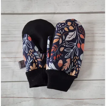 Rukavice Yháček Softshellové rukavice s beránkem, Barvy podzimu na navy Velikost:: M